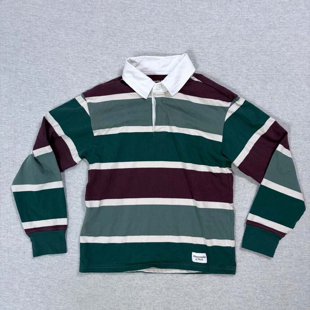 abercrombie kids Striped Relaxed Fit Rugby Shirt Size 9/10